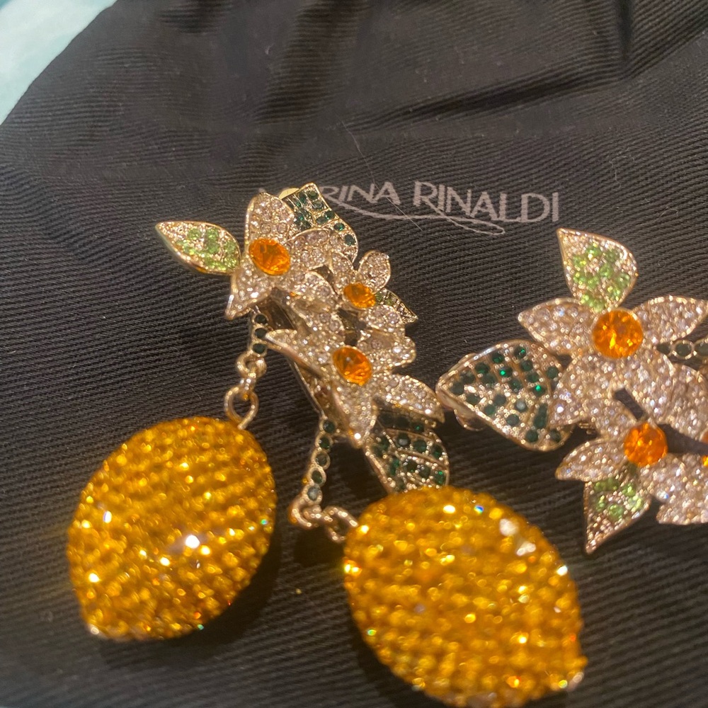 DIVINE π Marina Rinaldi Crystal Limonaia Earrings Lemons π - Picture 3 of 15